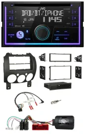 Автомагнитола JVC 2DIN, DAB, Bluetooth, CD для Mazda 2 (2007–2014)