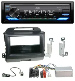 JVC Bluetooth DAB USB Lenkrad Autoradio für Kia Sportage 3 10-15 schwarz