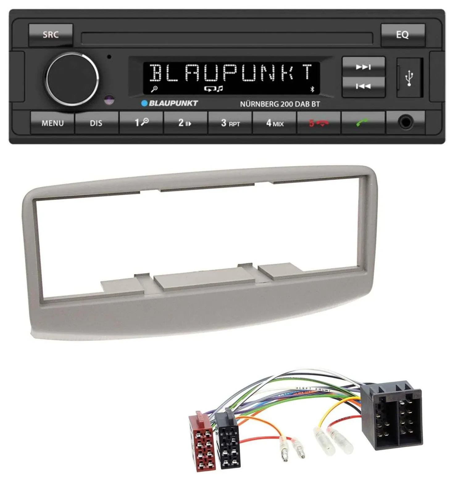 Blaupunkt USB DAB MP3 Bluetooth Autoradio für Fiat Multipla 186 1999-2010 grau