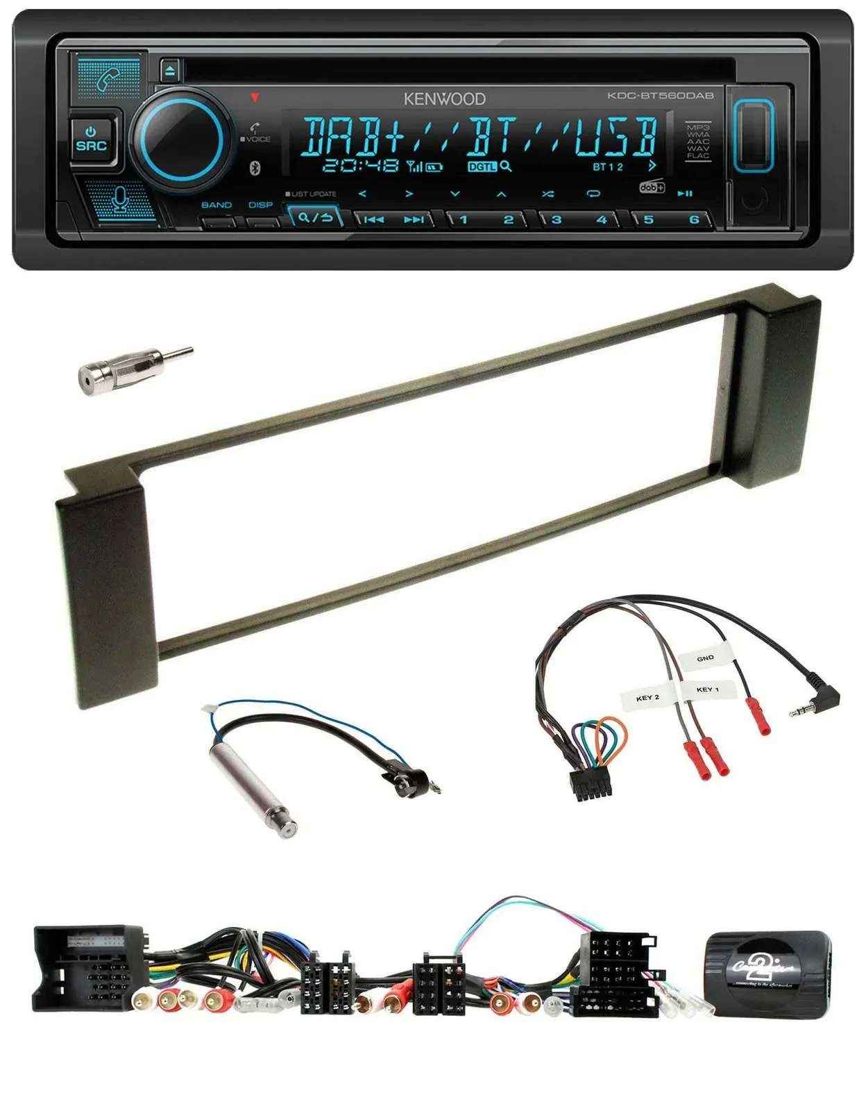 Kenwood Bluetooth DAB CD Lenkrad USB Autoradio für Audi A3 A6 Can-Bus 00-04