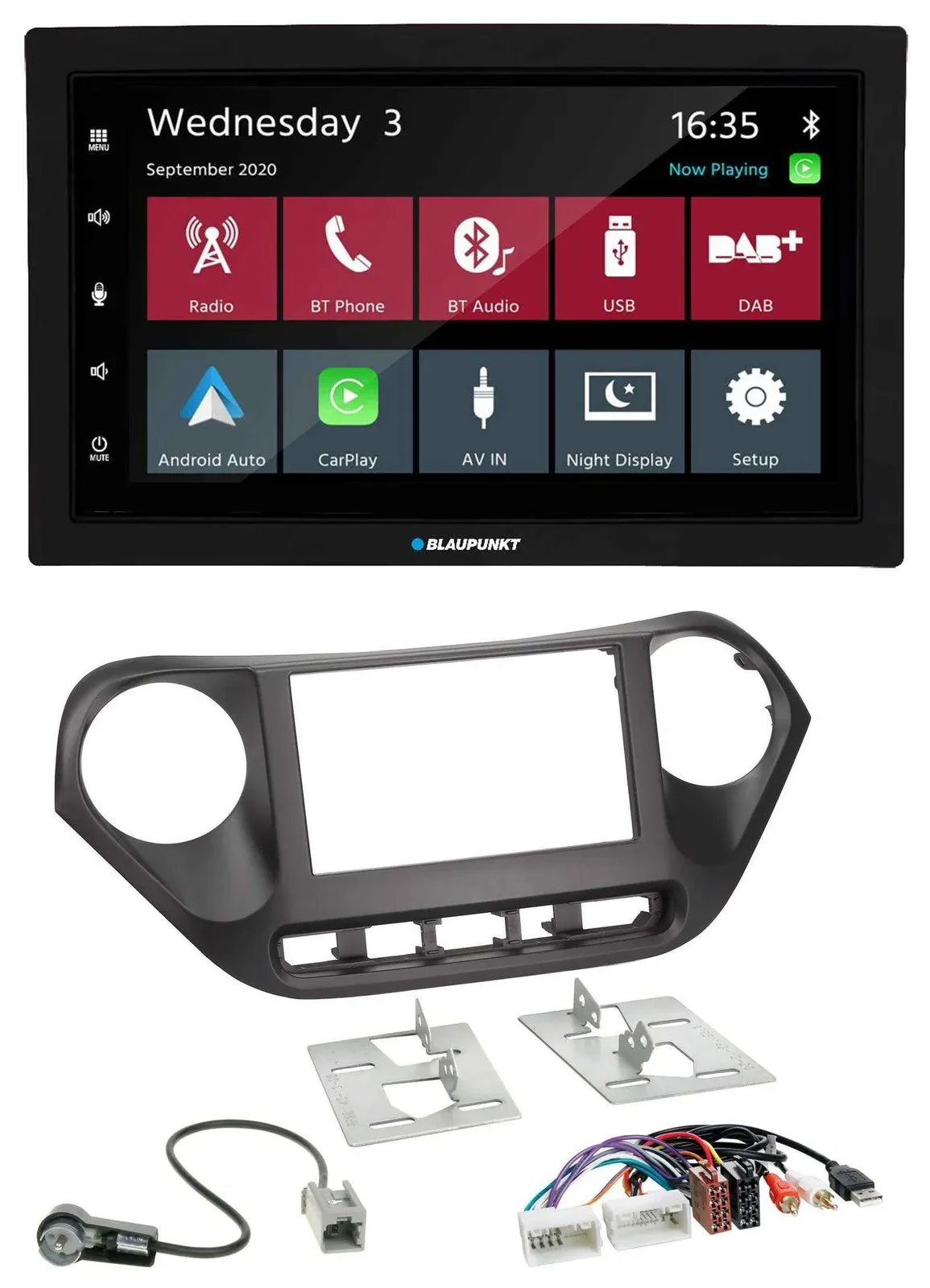Blaupunkt DAB Bluetooth USB MP3 2DIN Autoradio für Hyundai i10 ab 2013 AUX USB