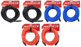 Микрофонный кабель Rockville RCXFM50P Multicolor 15.25 м (6 штук)