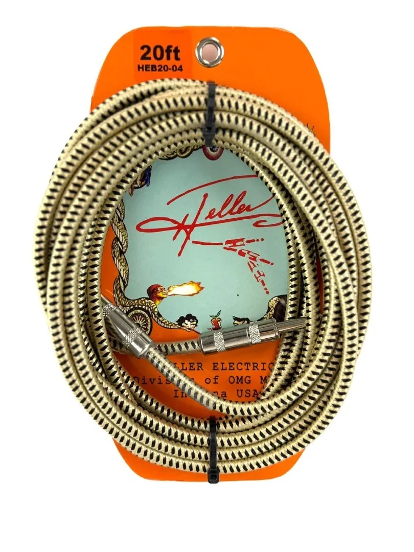 Инструментальный кабель Henry Heller HEB20-04 6.1 м (20') джек 6.3 мм — джек 6.3 мм, моно, тканевая оплётка, золотой/черный твид