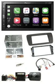 Pioneer USB Lenkrad DAB 2DIN Bluetooth Autoradio für Seat Ibiza ab 08 tuam-grey