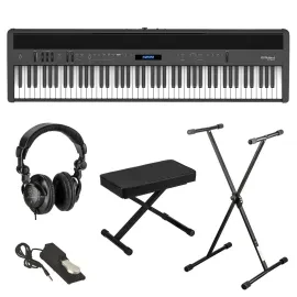 Roland FP-60X 88-Key SuperNATURAL Portable Digital Piano, Black Bundle with Stan