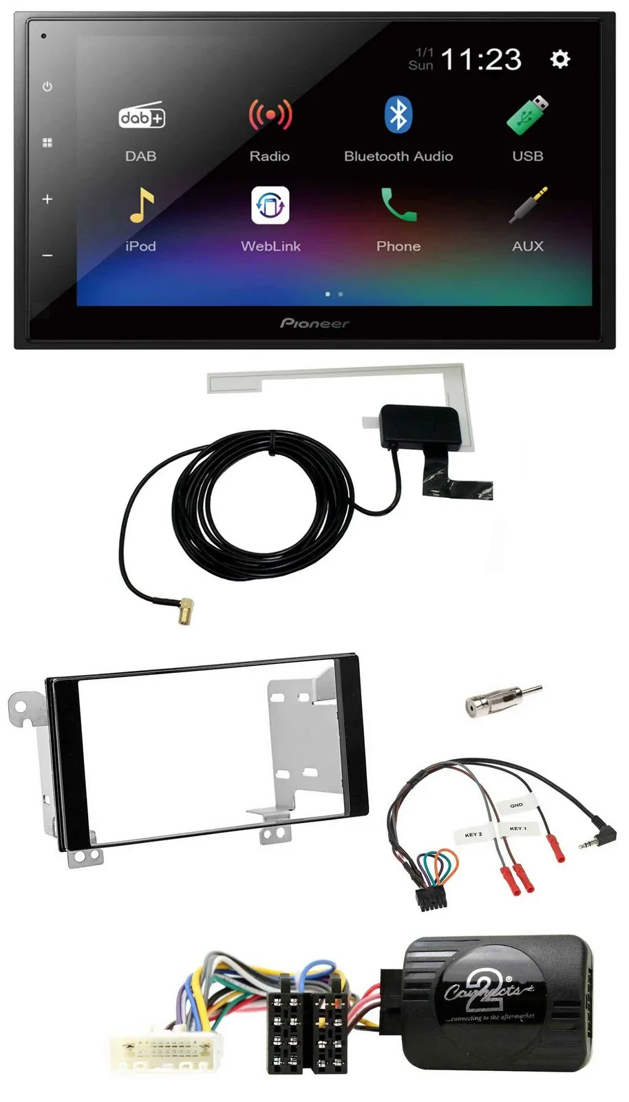 Pioneer DAB Lenkrad Bluetooth 2DIN USB Autoradio für Subaru ForesterSJ Impreza X