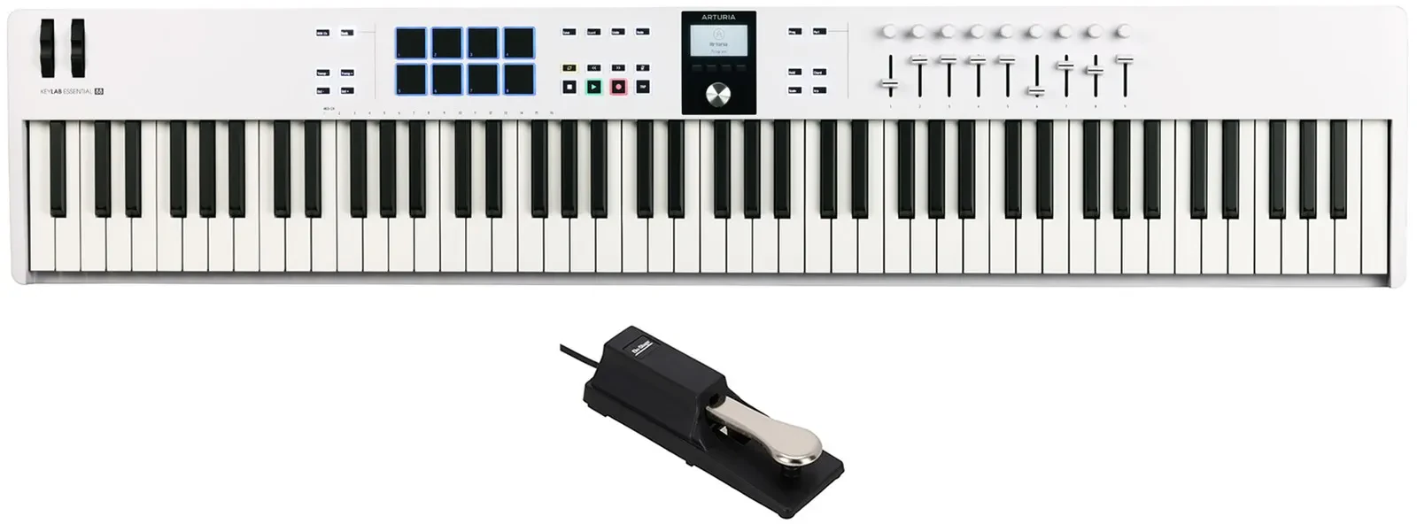 Arturia KEYLAB ESSENTIAL Mk3 88-Key White Midi Keyboard Controller+Sustain Pedal