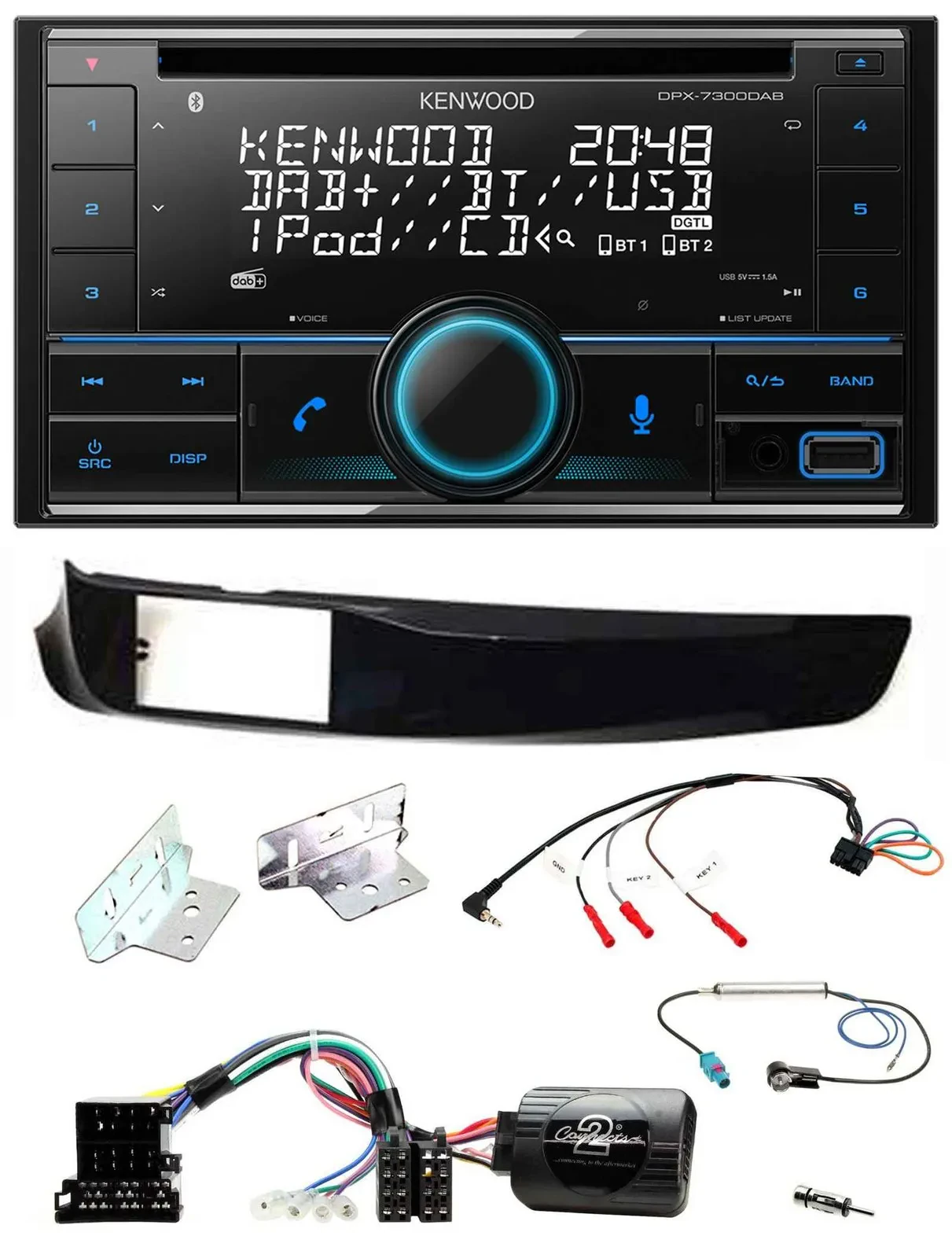 Kenwood CD 2DIN DAB USB Lenkrad Bluetooth Autoradio für Alfa Giulietta 940 10-14