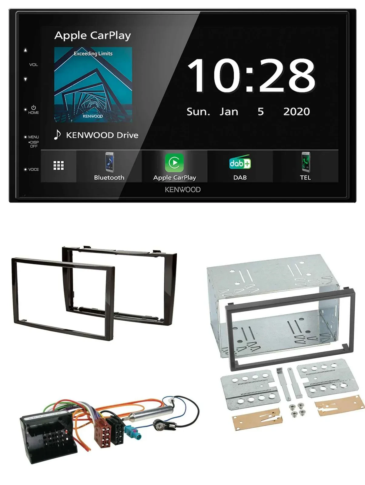 Kenwood Bluetooth MP3 DAB USB 2DIN Autoradio für Peugeot 308 2007-09 schwarz