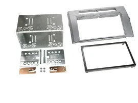Einbaurahmen Set Doppel DIN Autoradio für Toyota Corolla Verso 2004-2009 silber