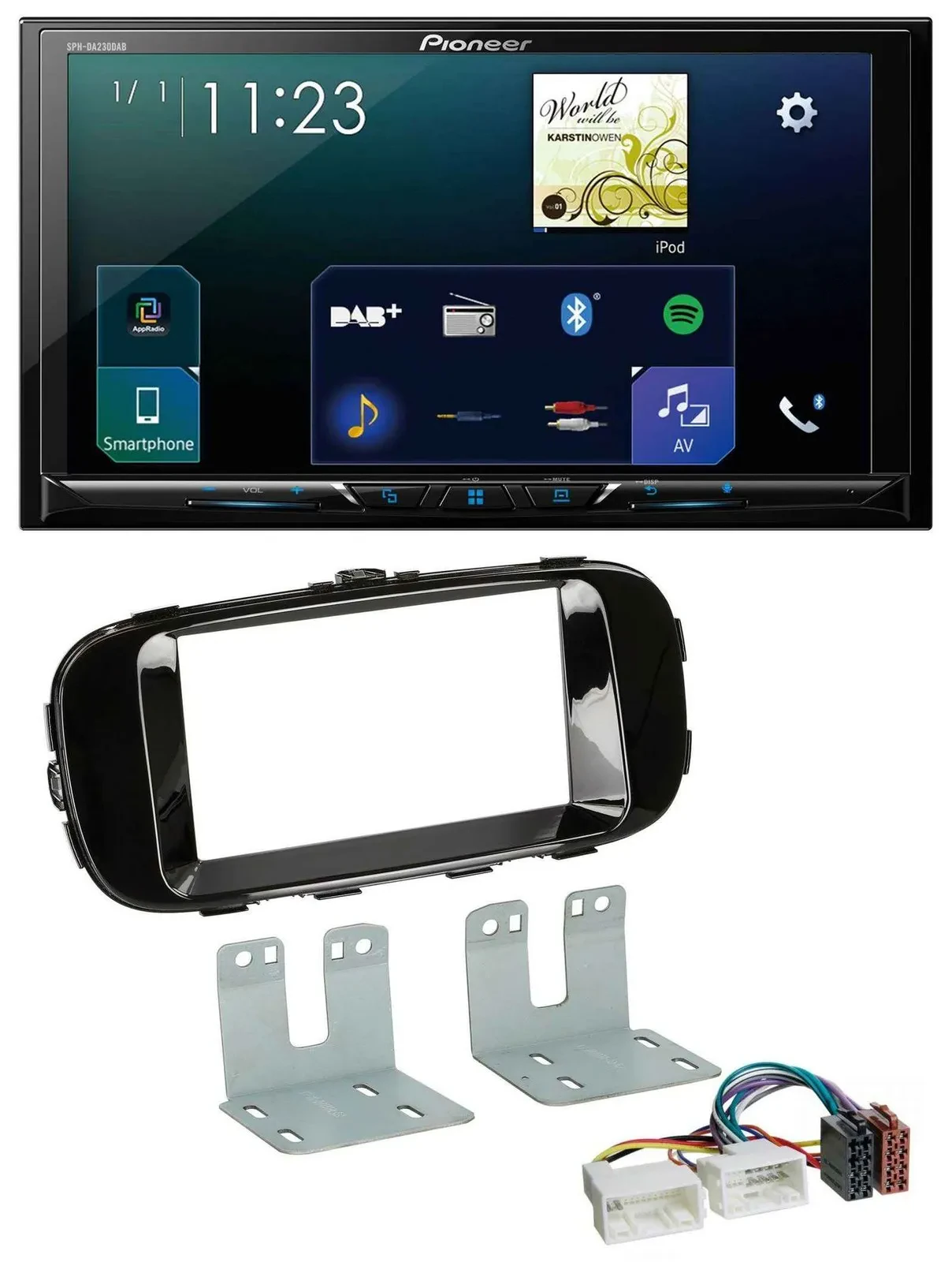 Автомагнитола Pioneer 2DIN, MP3, Bluetooth, USB, DAB для Kia Soul (PS) с 2014 года, черный (piano black)
