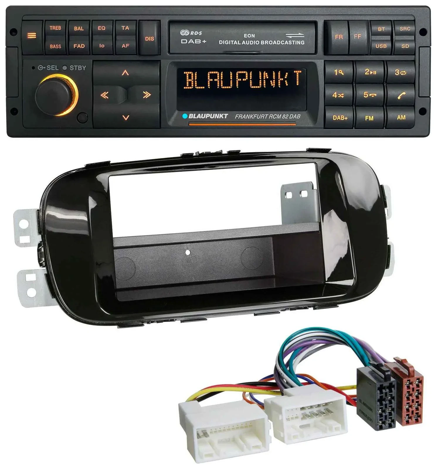 Blaupunkt USB DAB SD MP3 Bluetooth Autoradio für Kia Soul PS ab 14 piano-schwarz