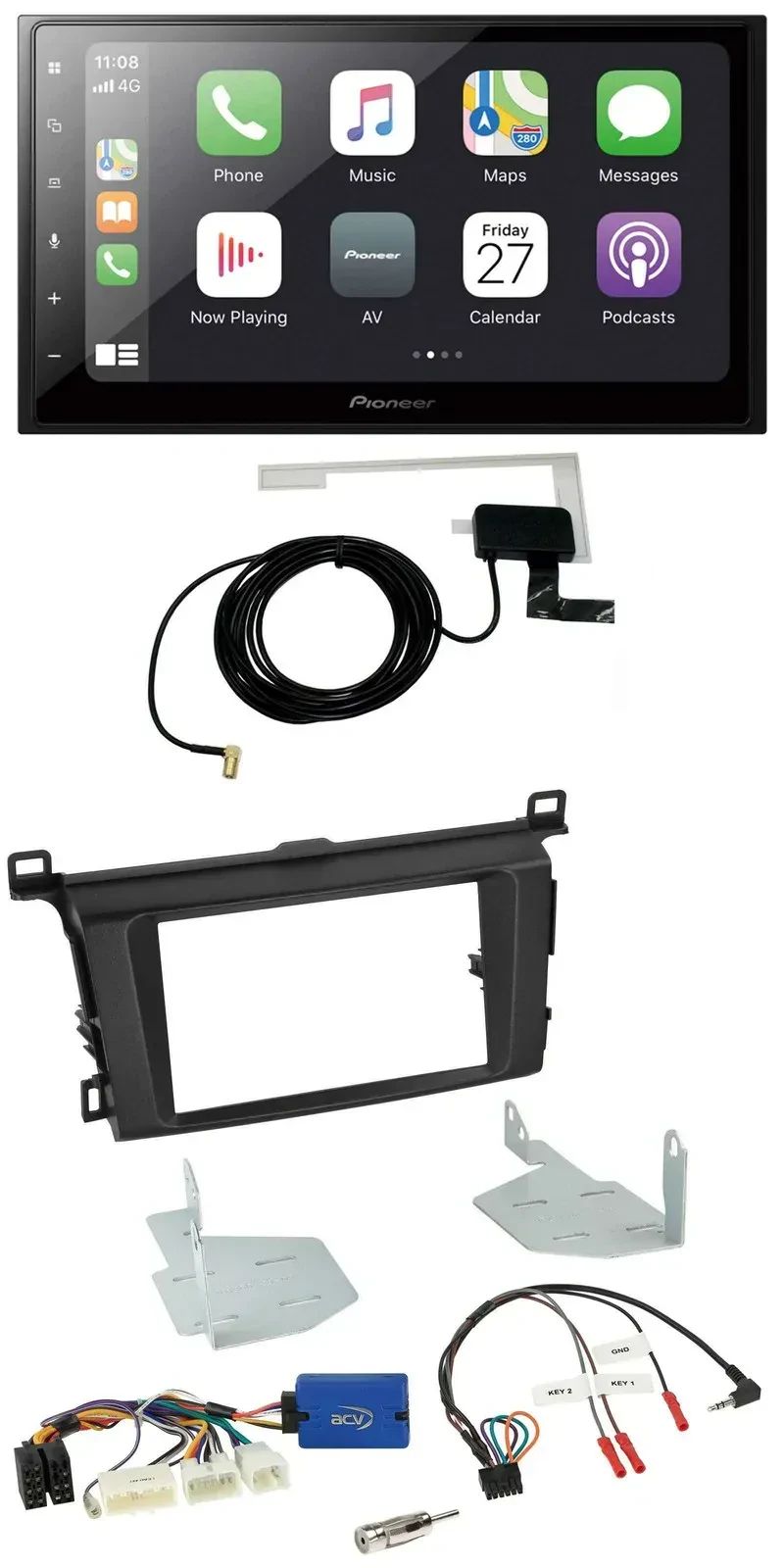 Автомагнитола для Toyota RAV4 (с 2013) Pioneer 2DIN Bluetooth DAB USB