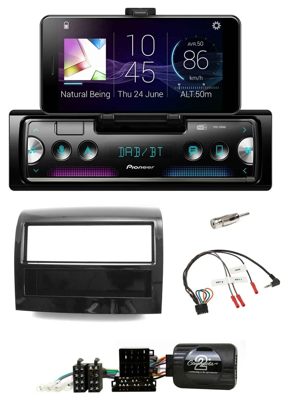 Pioneer USB Lenkrad Bluetooth DAB Autoradio für Fiat Ducato 2012-2015 Piano