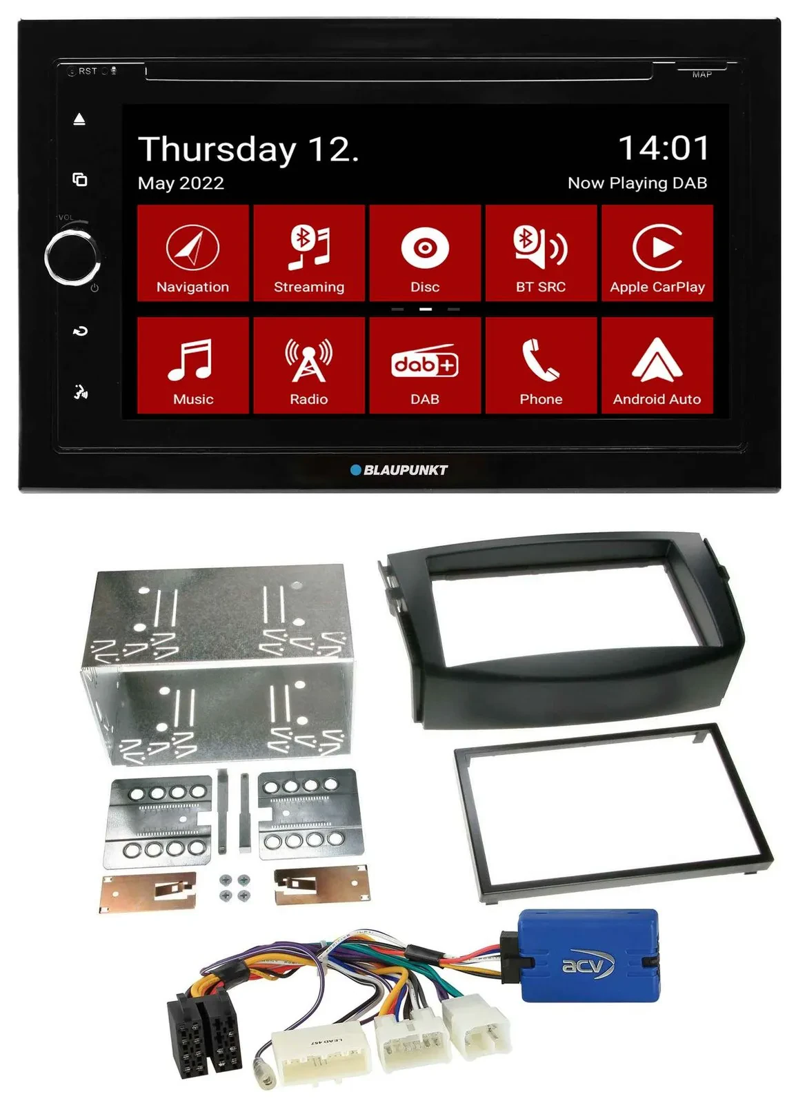 Автомагнитола Blaupunkt 2-DIN MP3/DVD, Bluetooth, DAB, USB для Toyota RAV4 (2011–2013)