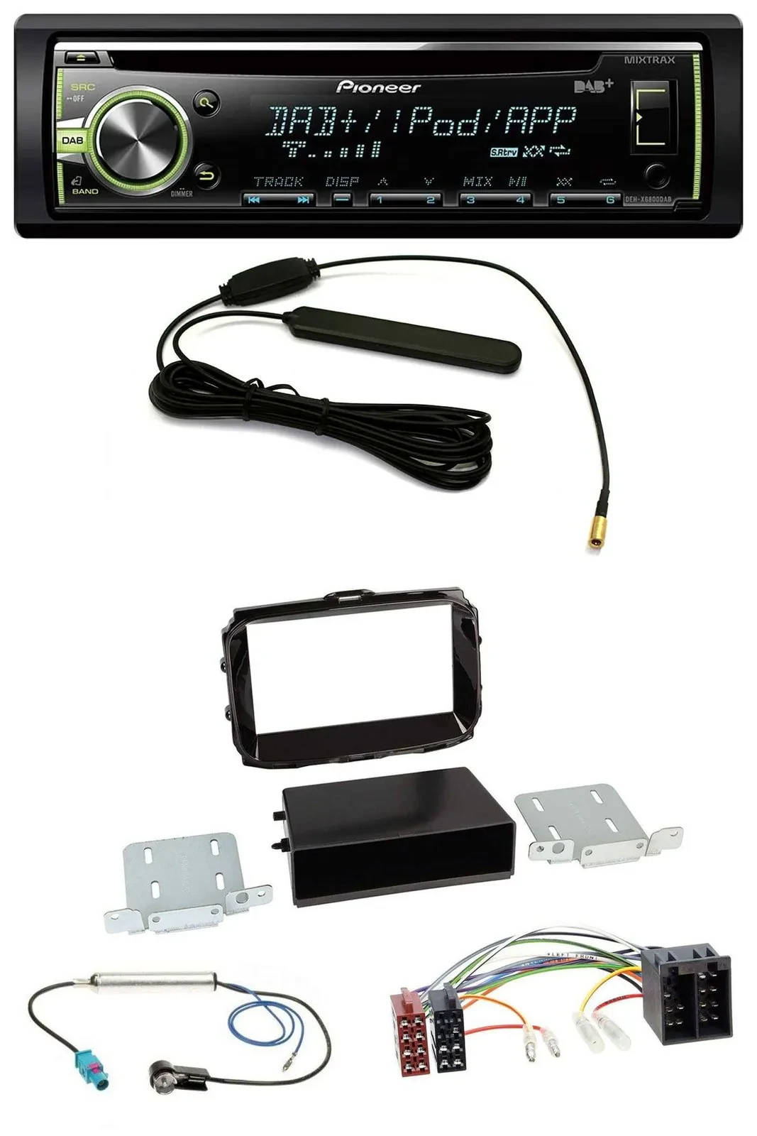 Автомагнитола Pioneer для Alfa Romeo Giulietta (с 2013) CD/MP3, USB, DAB, AUX, ISO, цвет черный глянец