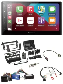 Pioneer USB Lenkrad DAB 2DIN Bluetooth Autoradio für BMW 3er 02-06 E46 5 Schalte