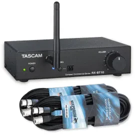 Tascam Bluetooth-Audioempfänger RX-BT10 mit 2x XLR-Kabel