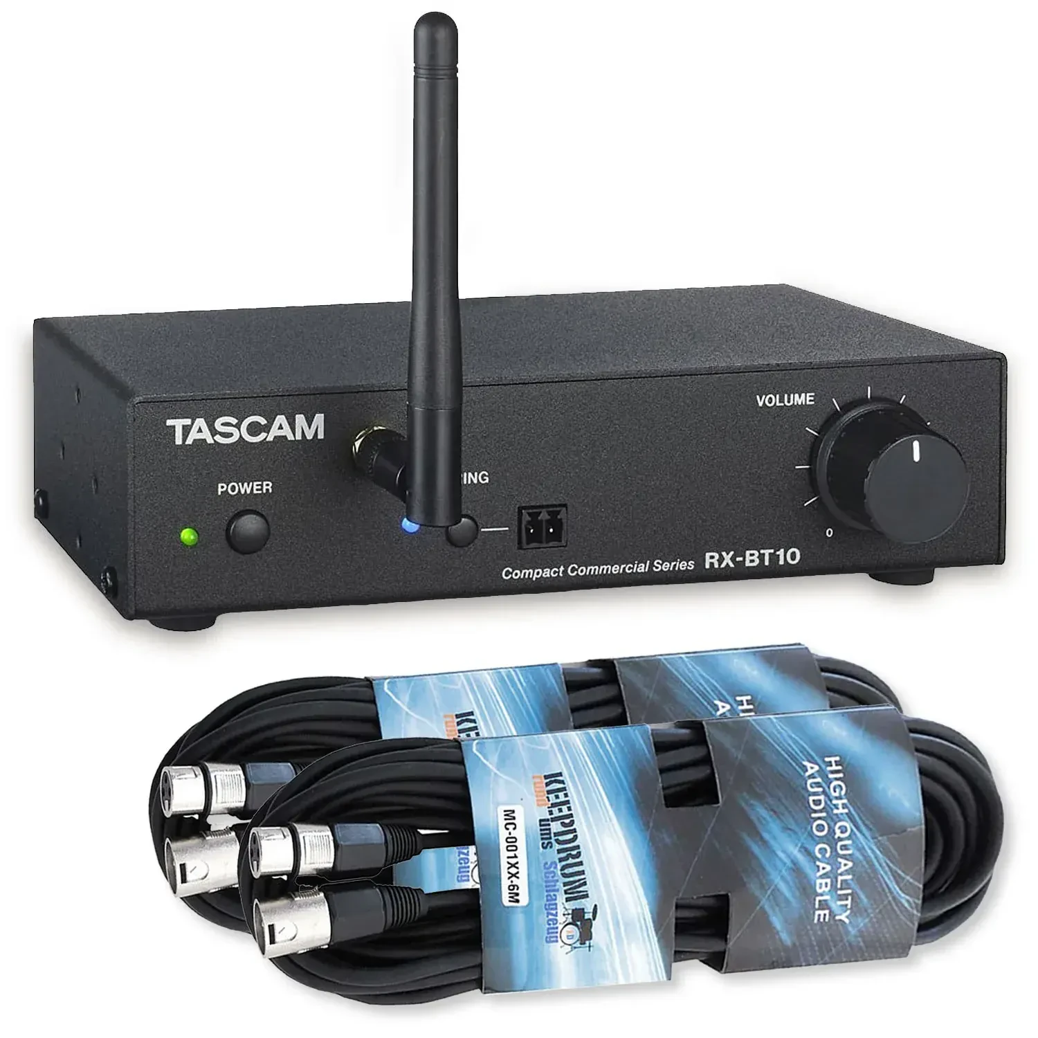 Bluetooth-приемник Tascam RX-BT10 с 2 x XLR-кабелями