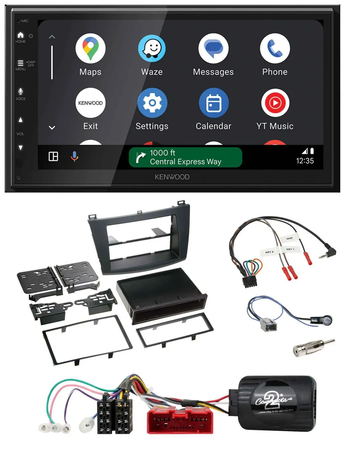 Автомагнитола Kenwood 2DIN, DAB, Bluetooth, USB, для Mazda 3 2009–2013 (аналоговое управление с руля)