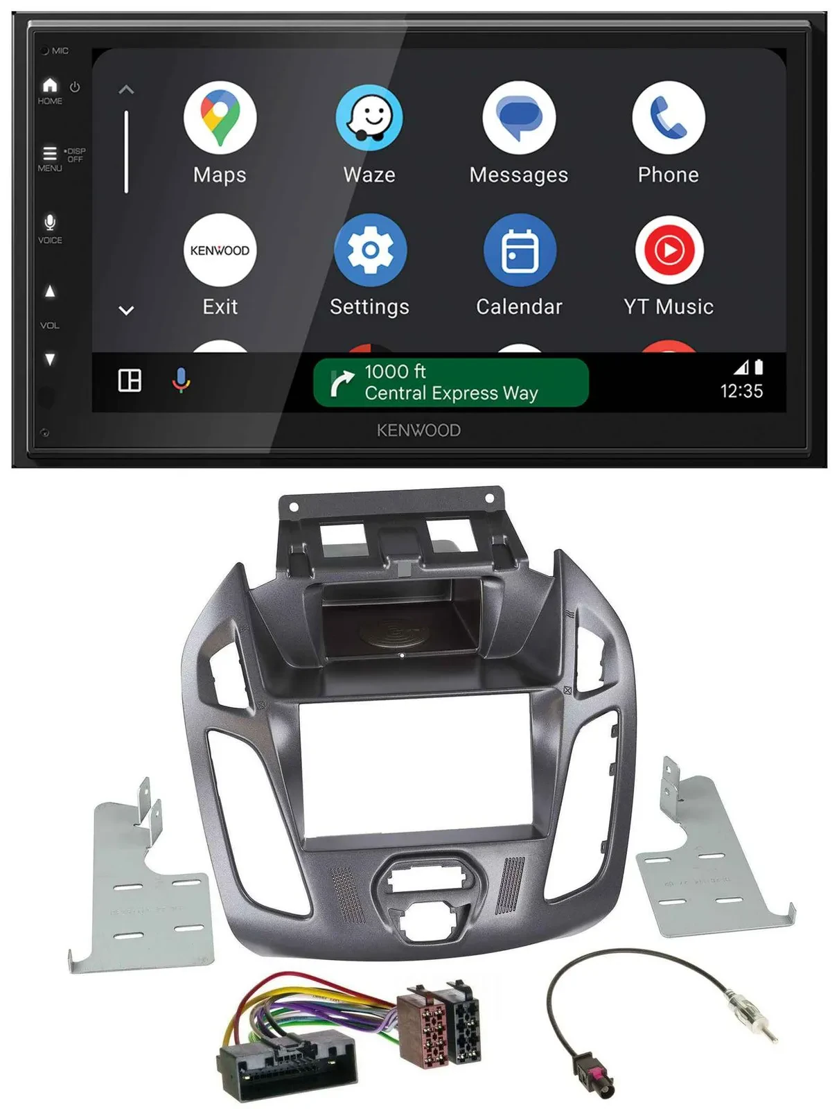 Автомагнитола для Ford Transit Kenwood 2DIN, DAB, Bluetooth, USB, MP3 (2012-, для комплектаций без дисплея)