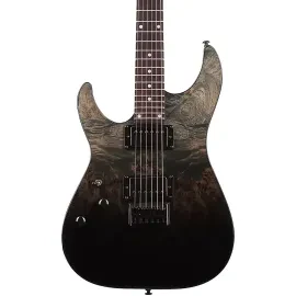 Schecter Guitar Research C-1 Standard Left-Handed Guitar Black Fade Burst Burl