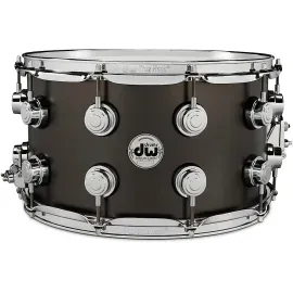 Малый барабан DW Collector's Series Satin Black Over Brass 14"x8", хромированная фурнитура