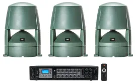 (3) JBL CONTROL 85M 5.25" Commercial 70v Outdoor Landscape Speakers+Amplifier