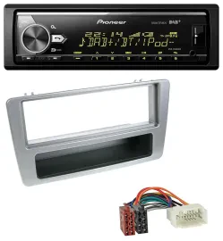Pioneer Bluetooth USB DAB MP3 Autoradio für Honda Civic 01-03 silber man. Klima.