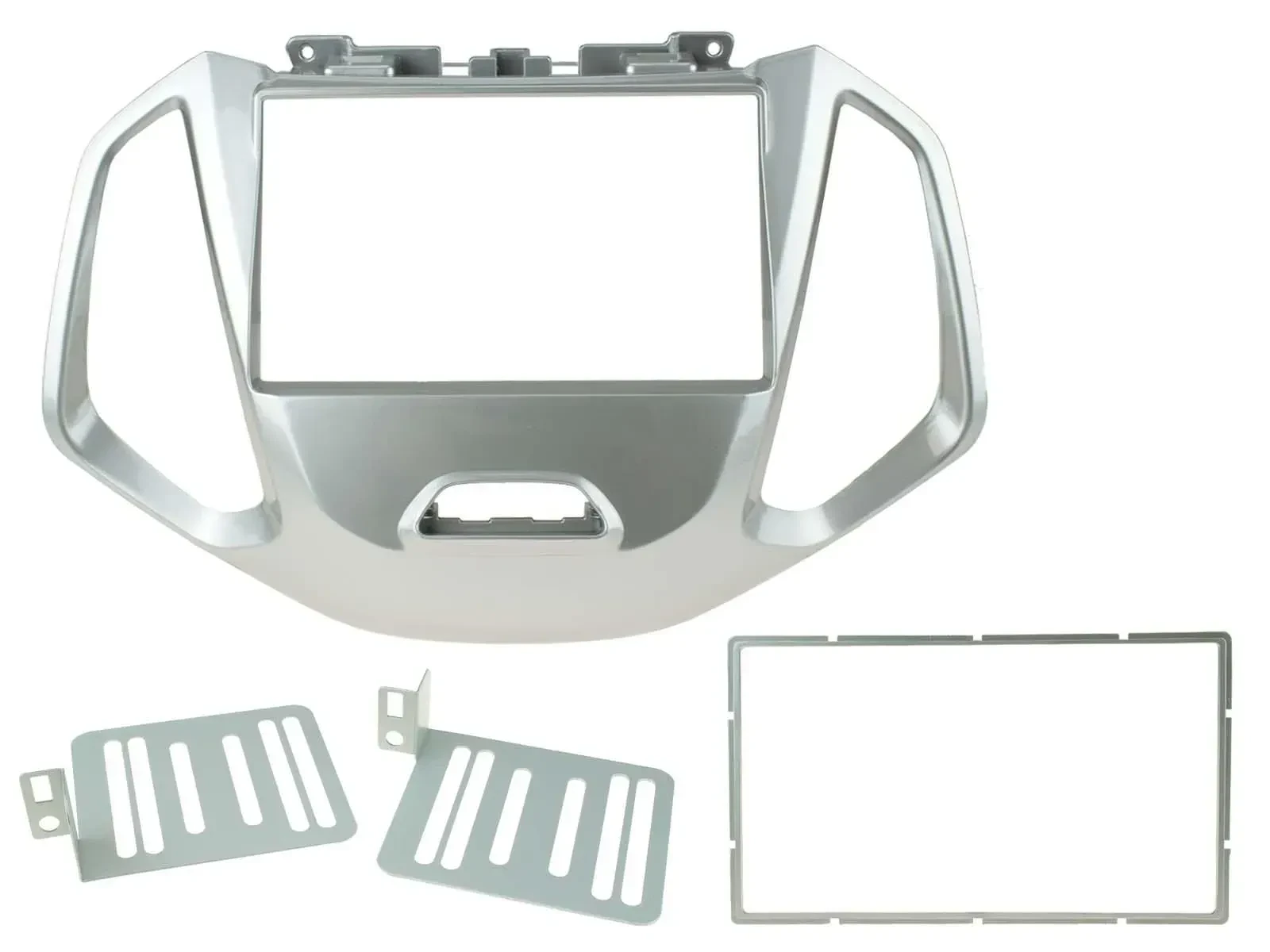 Radioblende Set Doppel DIN Autoradio für Ford EcoSport ab 2017 silber