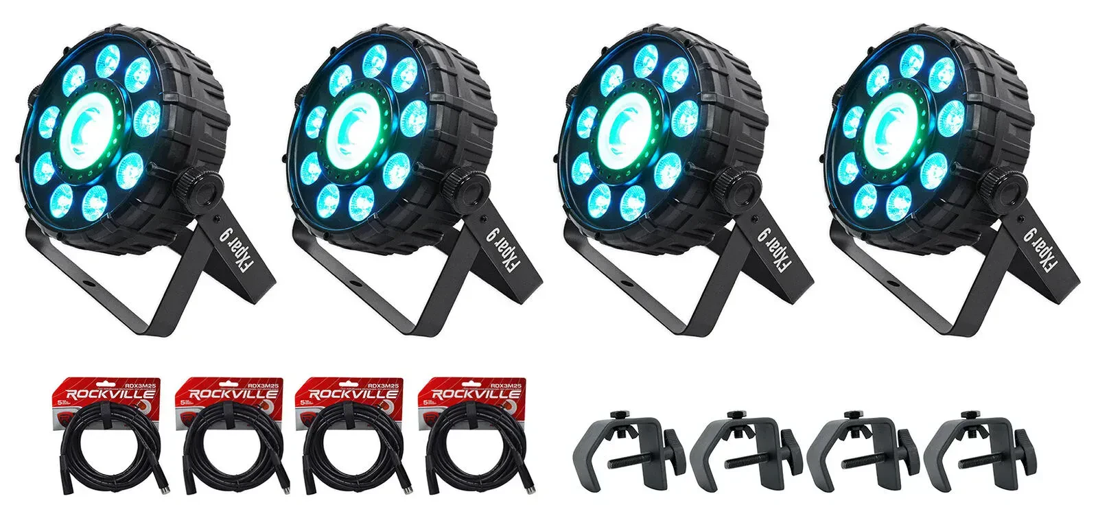 Светодиодный прибор Chauvet DJ FX Par 9 DMX с аксессуарами (4 штуки)
