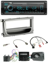 Автомагнитола для Ford Focus/Galaxy/C-Max Kenwood Bluetooth, DAB, USB, поддержка кнопок на руле, CAN