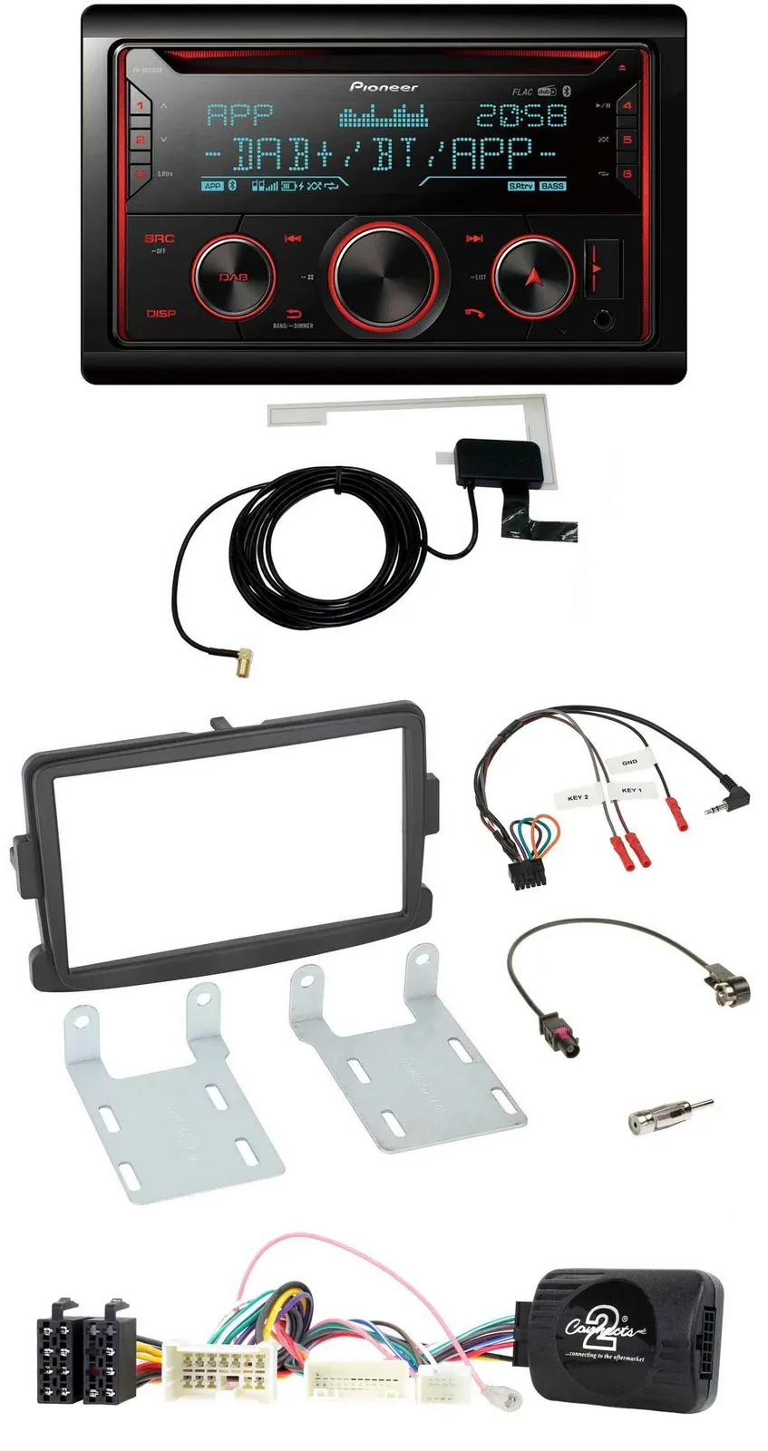 Автомагнитола Pioneer 2-DIN DAB USB CD Bluetooth для Dacia Sandero (с 2013)