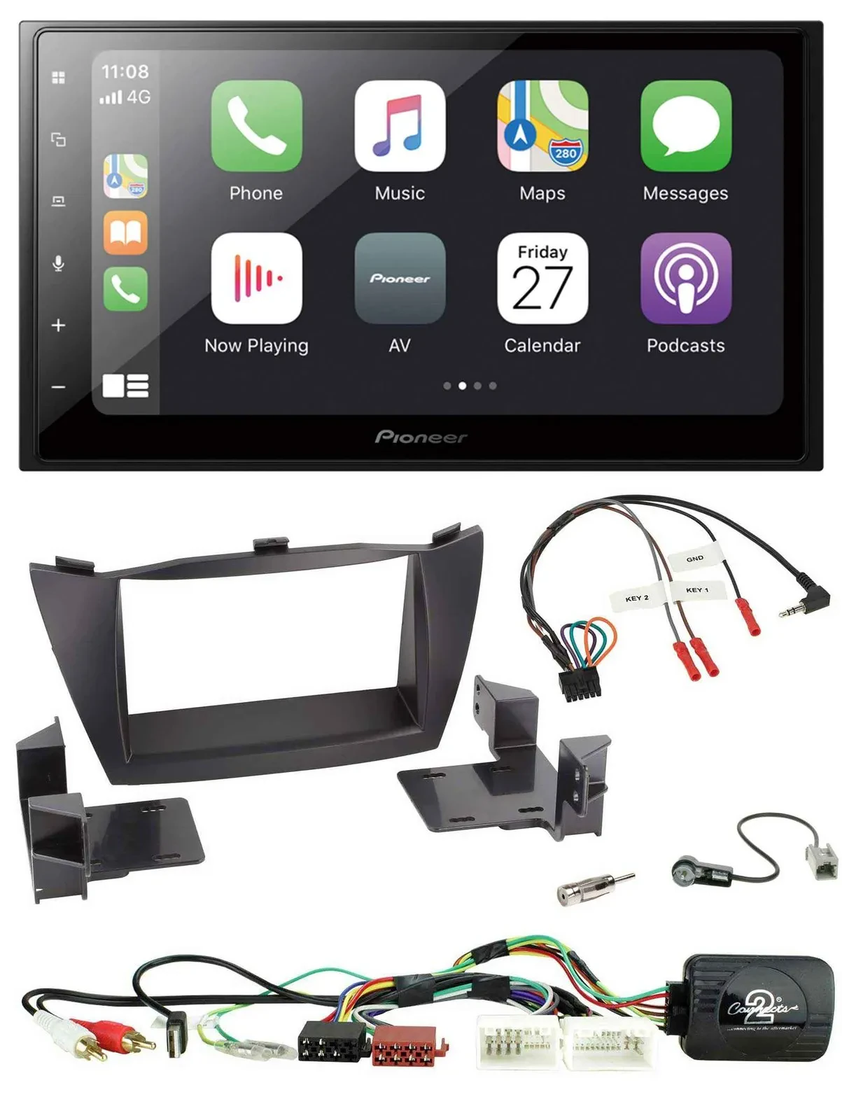 Pioneer Lenkrad Bluetooth DAB 2DIN USB Autoradio für Hyundai Tucson 2010-2015 sc