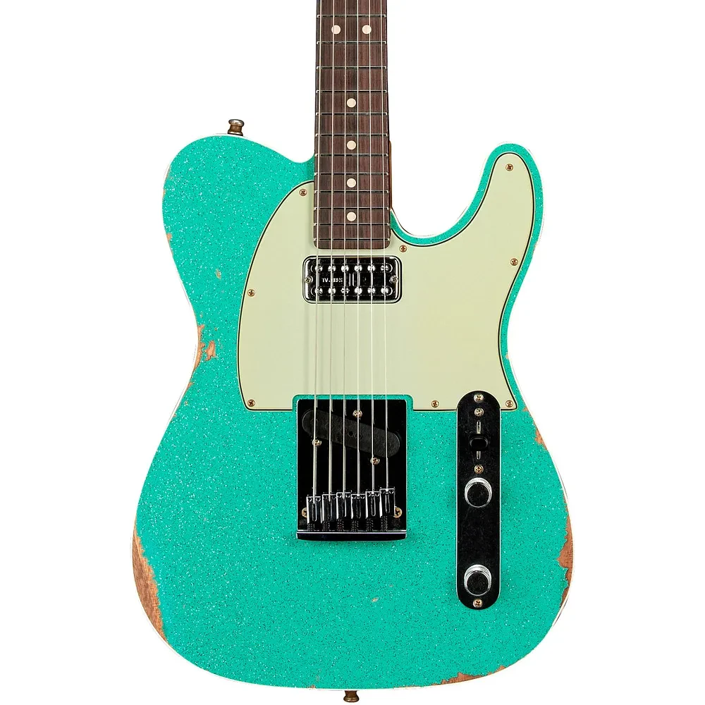 Fender CS Dual Stack HS Telecaster Relic Guitar SFG Sparkle Top wNatural Body
