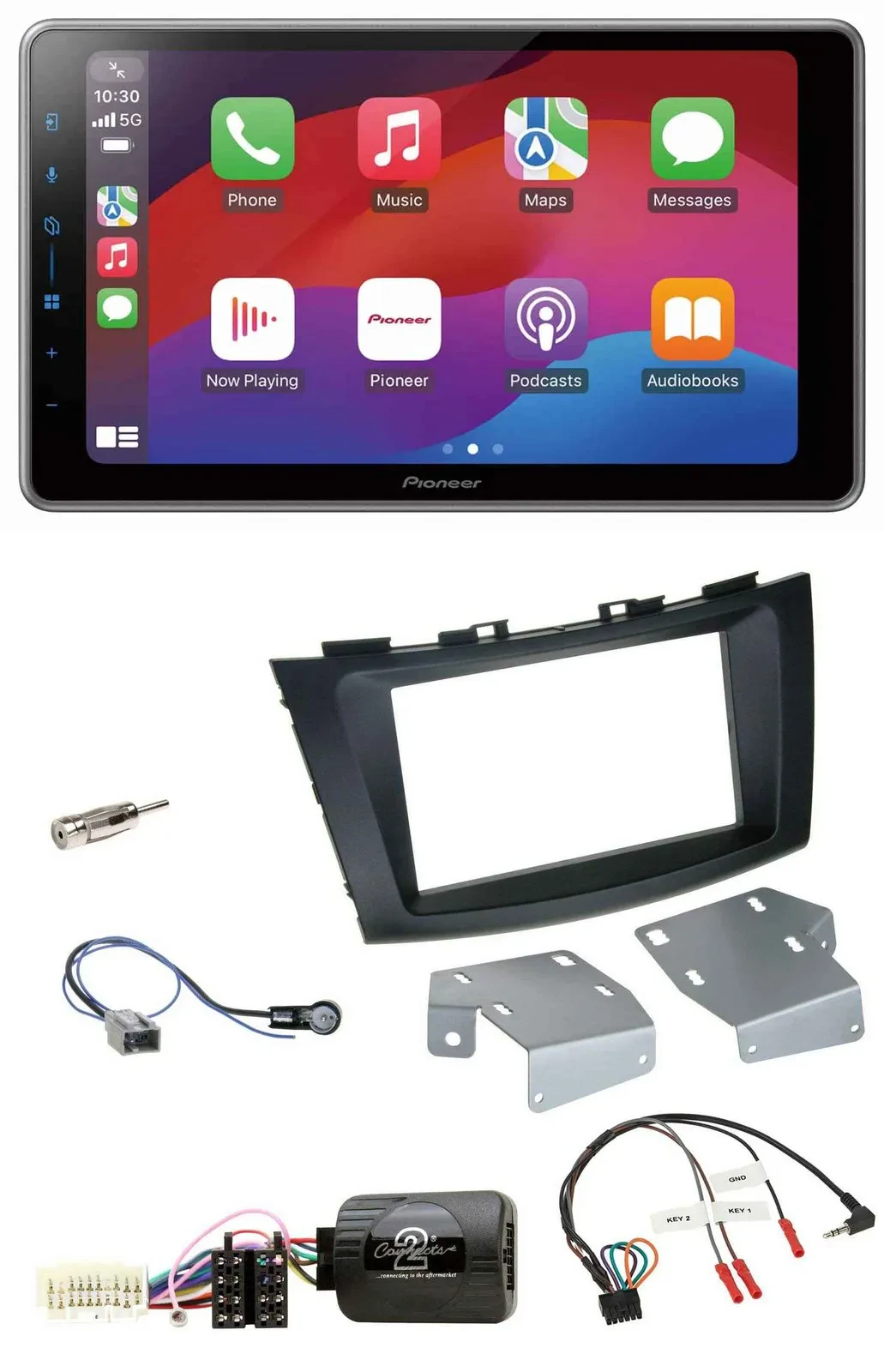 Pioneer Lenkrad USB DAB Bluetooth 2DIN Autoradio für Suzuki Swift ab 2011