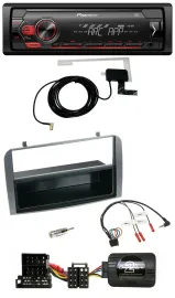 Автомагнитола для Alfa Romeo 147/GT Pioneer 1-DIN, USB, DAB, MP3, поддержка кнопок на руле, антрацит, с нишей