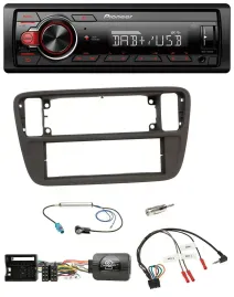 Pioneer MP3 1DIN DAB USB Lenkrad Autoradio für VW Up AA AAN 11-16 schwarz