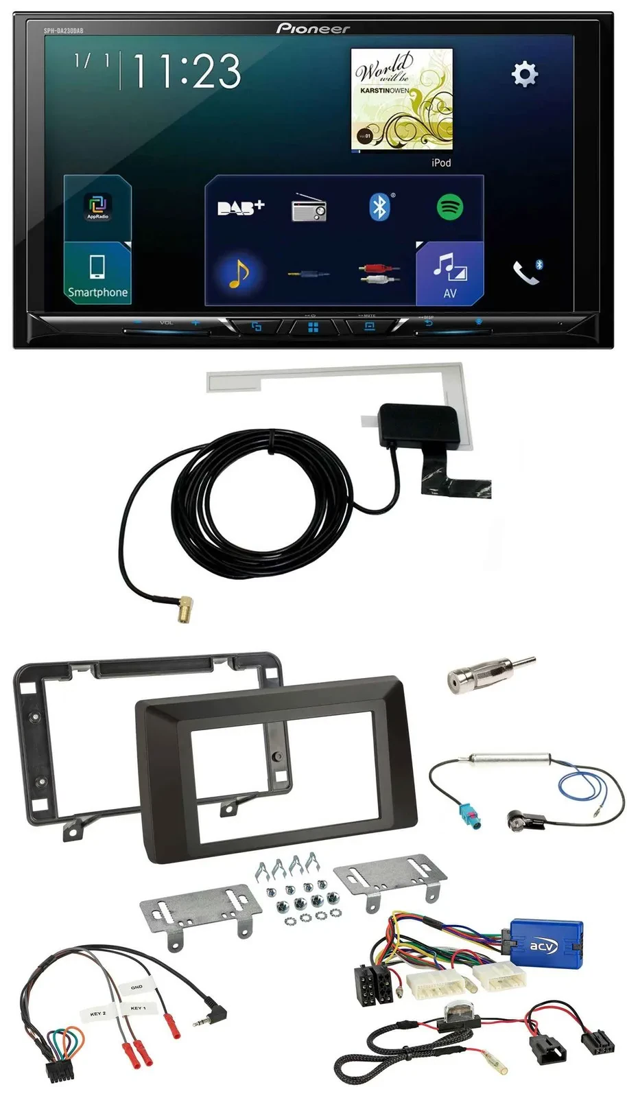 Автомагнитола для Dacia Duster (с 2021) Pioneer 2DIN, DAB, USB, Bluetooth