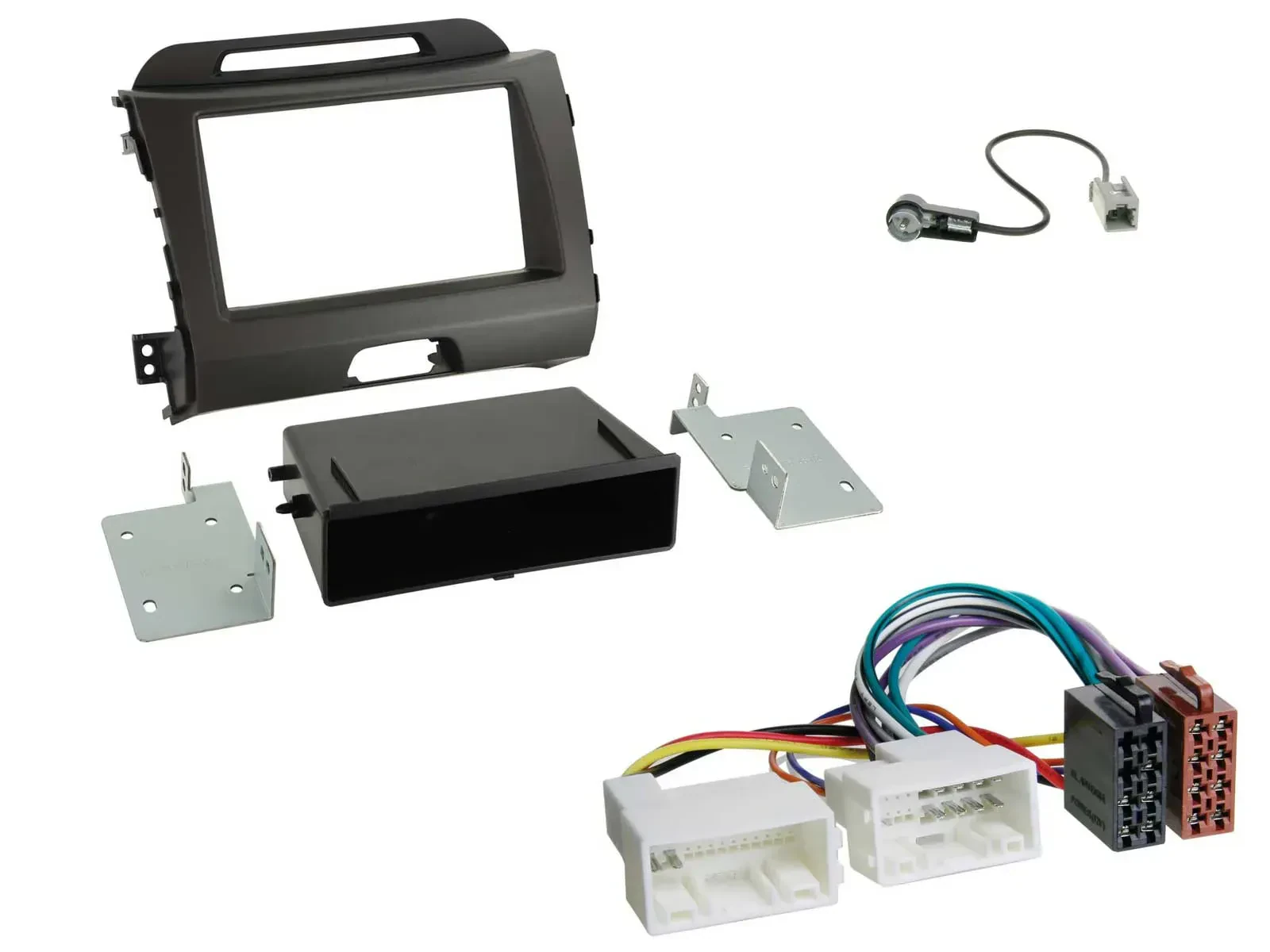 Einbauset DIN Autoradio für Kia Sportage SL 2010-2016 dunkelgrau