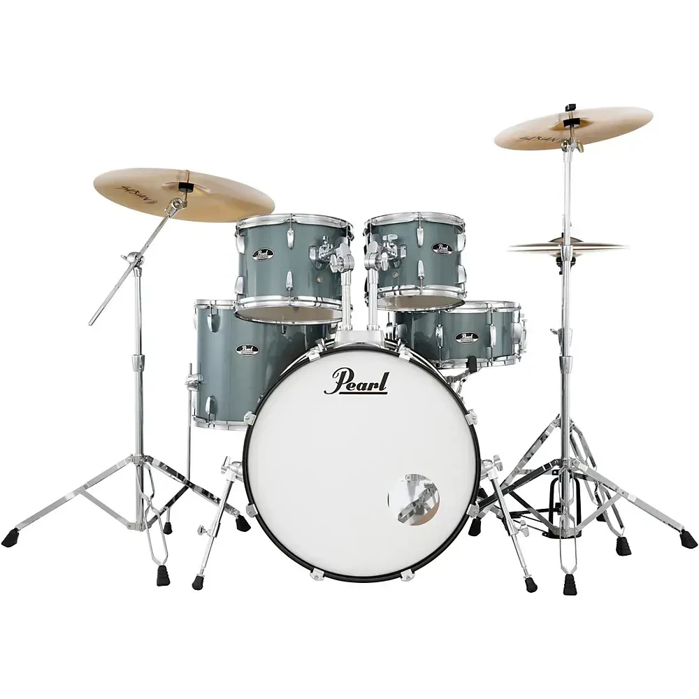 Pearl Roadshow 5-Piece Drum Set w/Hardware/SABIAN PX Cymbals Charcoal Metallic