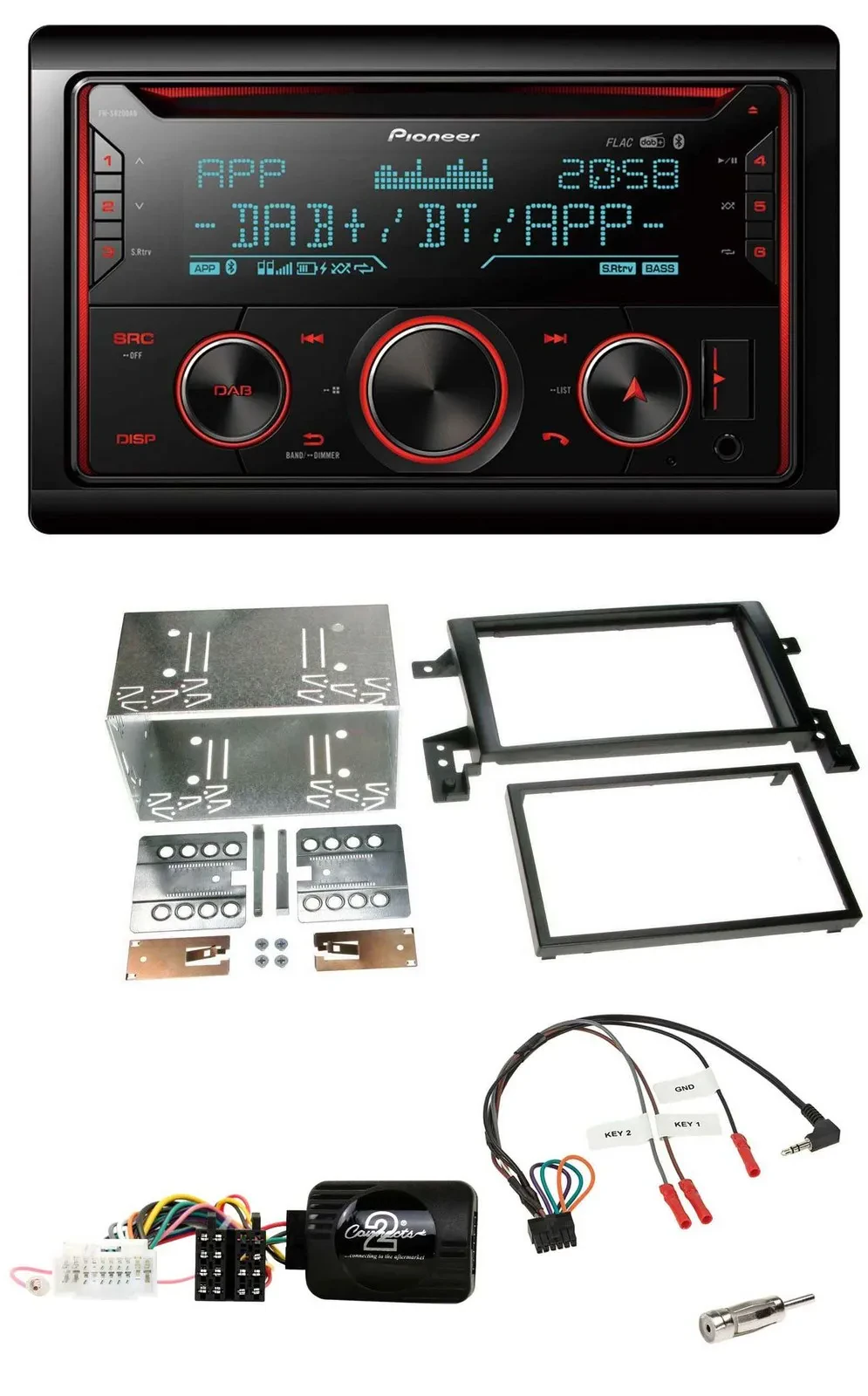 Pioneer 2DIN DAB Lenkrad Bluetooth USB CD Autoradio für Suzuki Grand Vitara 2005