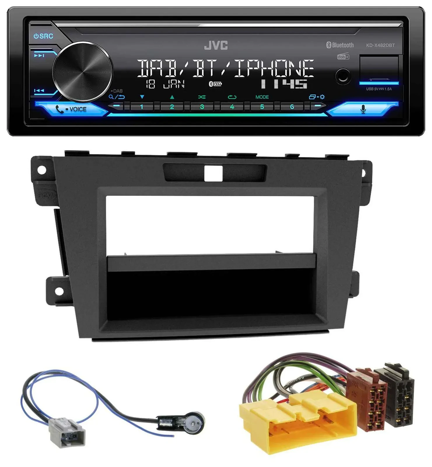 JVC Bluetooth DAB USB MP3 Autoradio für Mazda CX-7 (2009-2013)