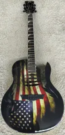 Dean Dave Mustaine MAKO GLORY Acoustic Electric Torn American Flag Guitar