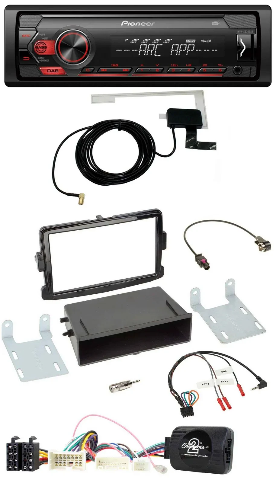 Pioneer 1DIN USB DAB MP3 Lenkrad Autoradio für Dacia Dokker Lodgy Sandero ab 12