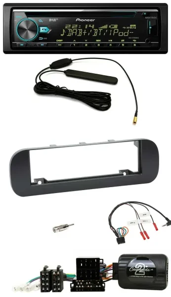 Pioneer CD MP3 Lenkrad DAB USB Autoradio für Fiat Panda 2012-2020 schwarz