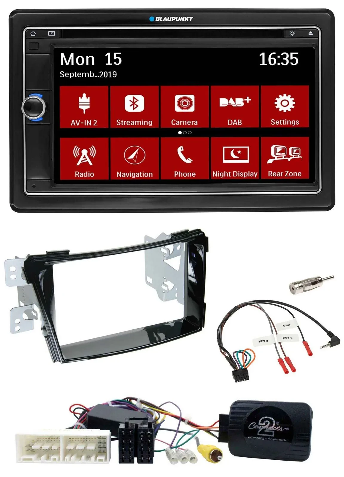 Blaupunkt 2DIN USB DAB Lenkrad Bluetooth TMC Navigation für Hyundai i40 ab 16 VF