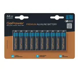 Элемент питания GoPower LR6 BL10 Ultra AA (10 штук)