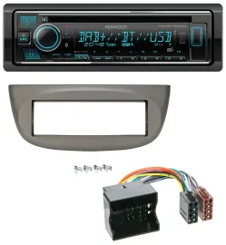 Kenwood MP3 Bluetooth DAB USB CD Autoradio für Renault Twingo 07-14 beige-grau