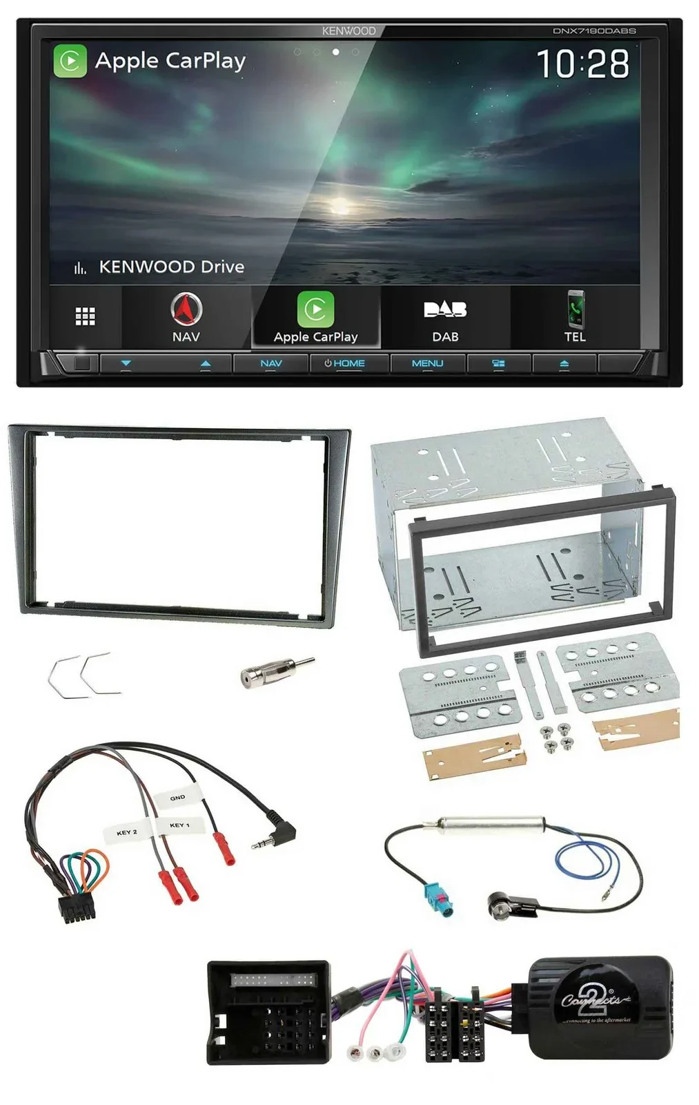 Kenwood Bluetooth USB 2DIN Lenkrad TMC DAB Navigation für Opel Corsa C 2004-2006